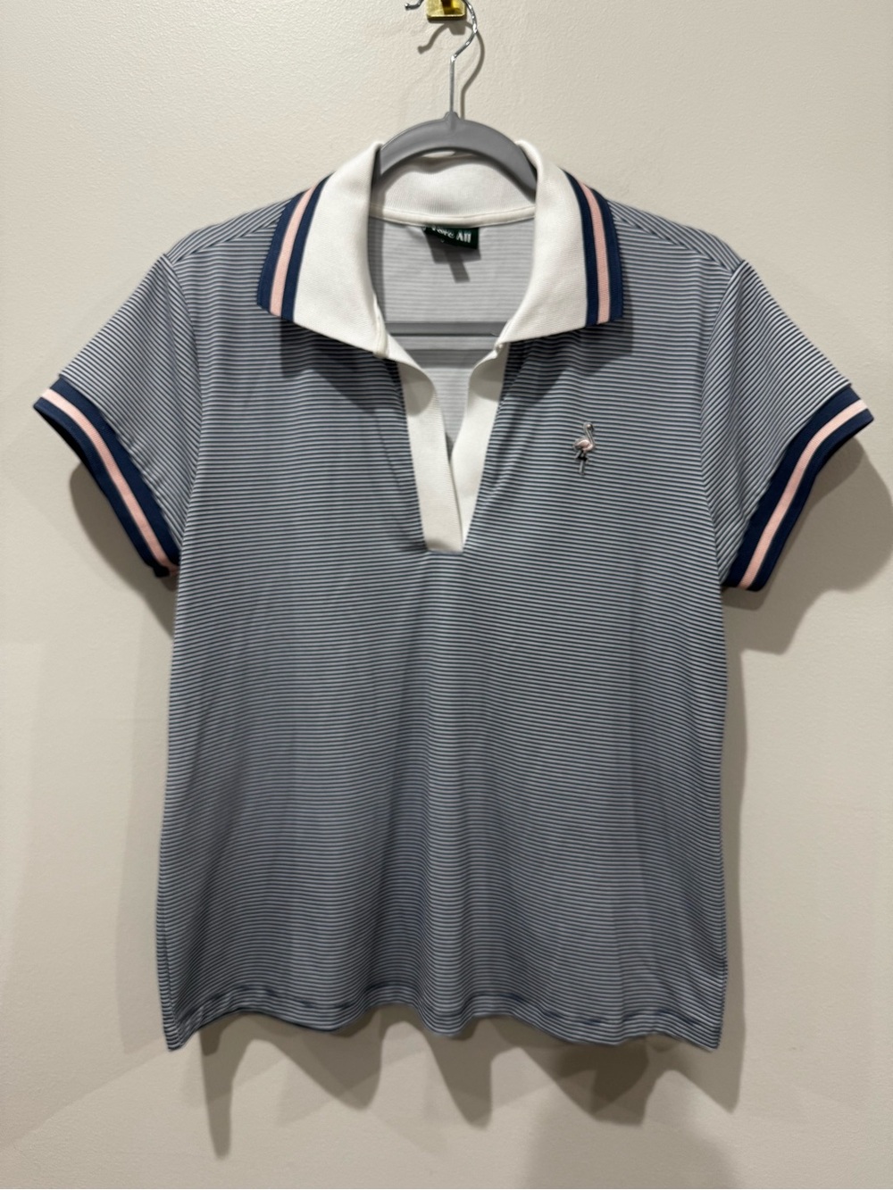 Fore All Size L Flirty Flamingo Polo Golf